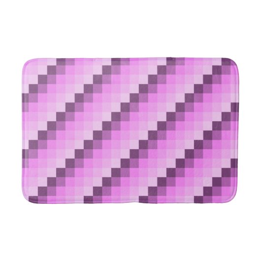 Roze & Paarse vierkanten Badmat (Voorkant)