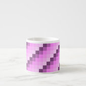 Roze & Paarse vierkanten Espresso Kop (Voorkant)