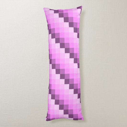 Roze & Paarse vierkanten Lichaamskussen (Achterkant (Verticaal))
