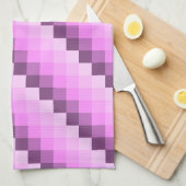 Roze & Paarse vierkanten Theedoek (Quarter Fold)