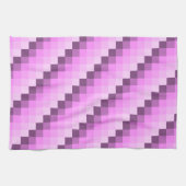 Roze & Paarse vierkanten Theedoek (Horizontaal)