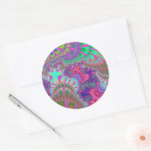 Roze Paarse vilt grote rondtrekkers. Ronde Sticker (Envelop)