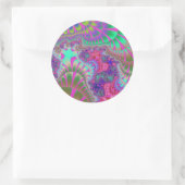 Roze Paarse vilt grote rondtrekkers. Ronde Sticker (Tas)