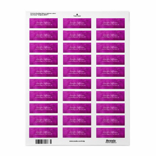 Roze Paarse vingerafdruklein Etiket (Full Sheet)