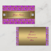 Roze Paarse Violet Gold Swirls Elegant Visitekaartje (Voorkant / Achterkant)