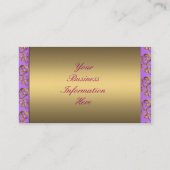 Roze Paarse Violet Gold Swirls Elegant Visitekaartje (Achterkant)