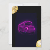 Roze Paarse VIP Feestbus Uitnodiging (Achterkant)