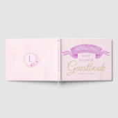 Roze & Paarse Vlinder Baby shower Gastenboek (Volledig)
