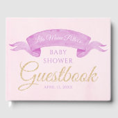 Roze & Paarse Vlinder Baby shower Gastenboek (Voorkant)