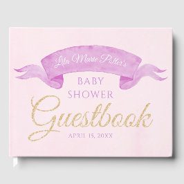 Roze & Paarse Vlinder Baby shower Gastenboek