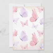 Roze Paarse vlinder Baby shower Kaart (Achterkant)