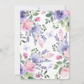  roze Paarse vlinder Baby shower Kaart (Achterkant)