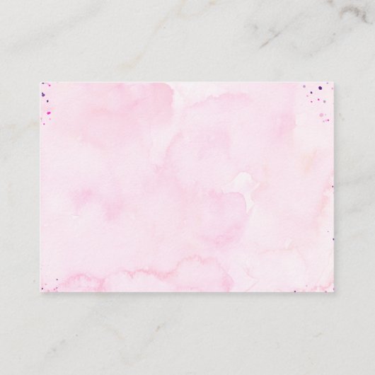 Roze Paarse Vlinder Baby shower Luier Raffle Informatiekaartje (Achterkant)