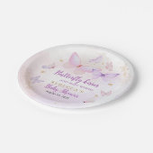 Roze Paarse Vlinder Baby shower Papier Bord (Gekanteld)