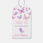 Roze Paarse vlinder Birthday Cadeaulabel (Voorkant)