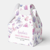 Roze Paarse vlinder Birthday Favor Box Bedankdoosjes (Achterkant)