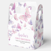 Roze Paarse vlinder Birthday Favor Box Bedankdoosjes (Geopend)
