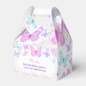 Roze Paarse vlinder Birthday Favor Box Bedankdoosjes (Achterkant)