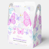 Roze Paarse vlinder Birthday Favor Box Bedankdoosjes (Geopend)