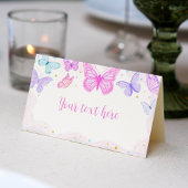 Roze Paarse vlinder Birthday Place card Plaatskaartje