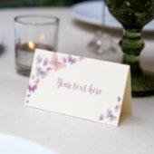 Roze Paarse vlinder Birthday Place card Plaatskaartje