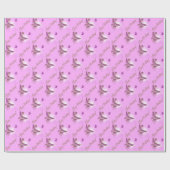 Roze Paarse vlinder Birthday Wrapping Paper Cadeaupapier (Vlak)