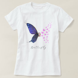 roze Paarse vlinder bloembloem T-shirt