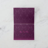 Roze/Paarse Vlinder & Damask Dank u kaart (Binnen)