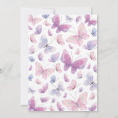 Roze Paarse vlinder eerste uitnodiging (Achterkant)