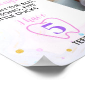 Roze Paarse Vlinder Eerste Verjaardag Milestone PO Poster (Hoek)