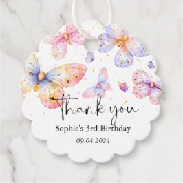 Roze Paarse Vlinder Meisje Alle leeftijden Verjaar Bedankjes Labels
