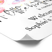 Roze Paarse Vlinder Meisje Alle leeftijden Verjaar Poster (Hoek)