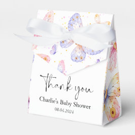 Roze Paarse Vlinder Meisje Baby shower Bedankdoosjes