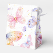 Roze Paarse Vlinder Meisje Baby shower Bedankdoosjes (Achterkant)