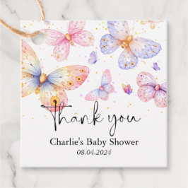 Roze Paarse Vlinder Meisje Baby shower Bedankjes Labels