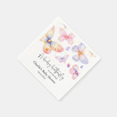 Roze Paarse Vlinder Meisje Baby shower Servet (Hoek)
