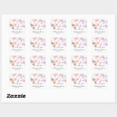 Roze Paarse Vlinder Meisje Baby shower Vierkante Sticker (Vel)