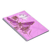 Roze Paarse vlinder Notitieboek (Rechterzijde)