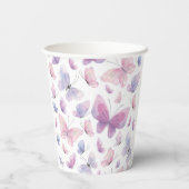 Roze Paarse vlinder Papieren Bekers (Achterkant)