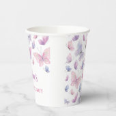 Roze Paarse vlinder Papieren Bekers (Links)
