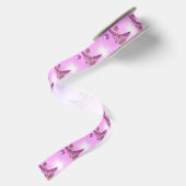 Roze Paarse Vlinder Satijnen Lint (Achterkant)