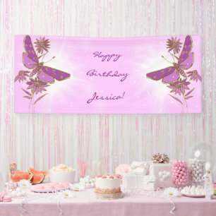 Roze Paarse Vlinder Spandoek