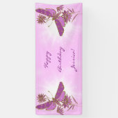 Roze Paarse Vlinder  Spandoek (Verticaal)