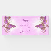 Roze Paarse Vlinder  Spandoek (Horizontaal)