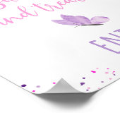 Roze Paarse Vlinder Sweet Treats Verjaardagsteken Poster (Hoek)