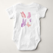 Roze Paarse Vlinder Verjaardag  Romper (Achterkant)