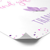 Roze Paarse Vlinder Verjaardagscadeau Teken Poster (Hoek)