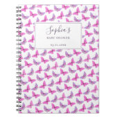 Roze Paarse Vlinder Waterverf Gastenboek Notitieboek (Voorkant)