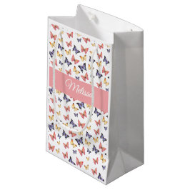 Roze Paarse Vlinders Aangepaste Naam Klein Cadeauzakje