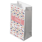 Roze Paarse Vlinders Aangepaste Naam Klein Cadeauzakje (Achterkant Gekanteld)